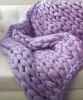 50"×70" Chunky Knit Merino Wool blanket | Linens & Bedding by Knit Like A Boss. Item composed of fabric