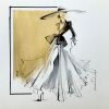 "Classic Elegance" Original Fashion Illustration on paper | Drawings by Marina Saba Fine Art. Item composed of paper in contemporary or modern style