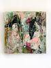 'Statue In The Garden' Original Painting | 36" x 36" | Mixed Media by Jessalin Beutler. Item composed of canvas & paper compatible with contemporary style