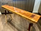 Figured Redwood Console Table with Sculpted Hardwood Legs | Tables by DapperwoodSF
