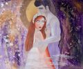 Eternal love | Oil And Acrylic Painting in Paintings by Elena Parau. Item composed of canvas in contemporary or country & farmhouse style