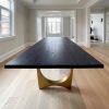 Carbon Black Brass Tunnel Table | Dining Table in Tables by YJ Interiors. Item made of wood & brass