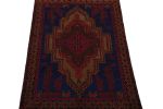 Rug & Kilim's Baluch Tribal Rug in Blue with Red & Brown | Area Rug in Rugs by Rug and Kilimarea