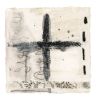 Taos; Set of 2 Black Cross Paintings on Handmade Paper, 7x7 | Mixed Media by Michele Spurza. Item composed of paper in contemporary or industrial style