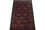 Rug & Kilim's Baluch Afghan Rug with Black and Red Tribal | Area Rug in Rugs by Rug and Kilim. Item composed of wool