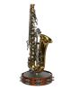 Saxophone Table Lamp & Blue Night Light with 10″ Tambourine | Lamps by RailroadWare Lighting Hardware & Gifts