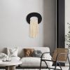 Crest in Black | Macrame Wall Hanging in Wall Hangings by YASHI DESIGNS. Item composed of cotton in minimalism or contemporary style