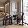 Imperial Midnight Black-Gold Ming Dynasty Scholar Chair Trio | Armchair in Chairs by Dynasty Artisan. Item composed of wood compatible with contemporary and eclectic & maximalism style