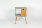 Half 'n Half Blossom | Nightstand in Storage by Curly Woods. Item made of oak wood with concrete works with mid century modern style