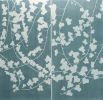 Silver Ivy Diptych: Two 35 x 18 " Gray Cyanotypes | Photography by Christine So. Item composed of paper in boho or contemporary style