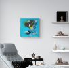 Falling Towards the Sky (18 x 18") | Oil And Acrylic Painting in Paintings by Calina Hiriza. Item made of synthetic