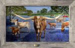 Jackson Longhorn Ranch Family | Oil And Acrylic Painting in Paintings by Dan Terry. Item made of canvas & synthetic
