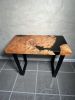 Maple Burl with Black Epoxy Side Table | Tables by Lock 29 Design. Item composed of maple wood & steel compatible with modern style