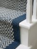 Handwoven Woolen Blue Runner Rug | Rugs by Evergreen Carpets. Item made of wool works with boho & minimalism style