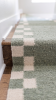 Handwoven Woolen Green Runner Rug | Rugs by Evergreen Carpets. Item made of wool works with boho & minimalism style