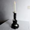 Cumulus Candle Holder — Yakisugi Wood & Marble | Decorative Objects by Gabor Gobi. Item composed of wood and marble