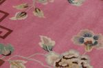 Rug & Kilim’s Chinese Art Deco Rug, Pink with Greek Key | Area Rug in Rugs by Rug and Kilim