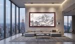 Hand-Painted Winter Landscape Traditional Chinese Silk Art I | Oil And Acrylic Painting in Paintings by Dynasty Artisan. Item made of wood with glass works with contemporary & eclectic & maximalism style