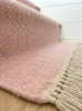 Handwoven Pink Wool Stair Runner Rug | Rugs by Evergreen Carpets. Item composed of wool compatible with boho and minimalism style
