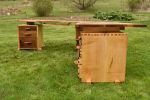 Custom Live edge Cherry L desk | Cabinet in Storage by Gill CC Woodworks. Item made of maple wood