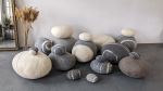 Set of felted wool stones "NOW" | Benches & Ottomans by KATSU. Item made of cotton