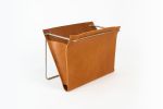 Chic Tuscan Leather Magazine Holder: Modern & Lightweight | Rack in Storage by Szostak Atelier. Item made of metal & leather compatible with minimalism and mid century modern style
