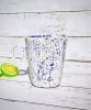 White and Blue Square Mug | Drinkware by Nori’s Wishes Studio. Item composed of stone