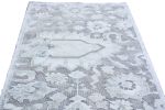 Rug & Kilim's Contemporary Geometric Floral Silver Gray Wool | Area Rug in Rugs by Rug and Kilim