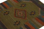1980s Vintage Sofreh Kilim rug in Green with Blue and Orange | Area Rug in Rugs by Rug and Kilim