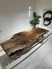 Custom Epoxy Table - Black Walnut Resin Table - Clear Table | Dining Table in Tables by Tinella Collection. Item composed of wood in contemporary or country & farmhouse style