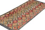 Vintage Zeki Müren Runner with Polychromatic Diamond Pattern | Area Rug in Rugs by Rug and Kilim
