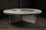 Handcrafted Solid Oak Round Atlantic Coffee Table | Tables by Aeterna Furniture