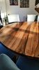 European Walnut Round Dining Table | Tables by Toncha Hardwood. Item made of walnut & steel