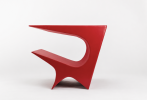 Star Axis Side Table in Red Aluminum by Neal Aronowitz | Tables by Neal Aronowitz. Item composed of aluminum compatible with contemporary style