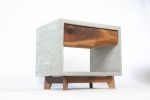 Dwarf | Nightstand in Storage by Curly Woods. Item composed of oak wood & concrete compatible with mid century modern and industrial style