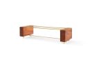 Cinco Cuerdas - Architectural Low Center Table | Coffee Table in Tables by HERBEH WOOD. Item composed of wood and brass in minimalism or contemporary style