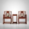 Legacy Imperial Taishi Armchair Trio Set with Kanji Carving | Chairs by Dynasty Artisan. Item made of wood works with contemporary & eclectic & maximalism style