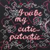 hand-embroidered needlepoint CUTIE-PATOOTIE pillow, OOAK | Pillows by Mommani Threads. Item made of wool works with contemporary style