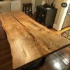 Chestnut slab dining table | Tables by Black Rose WoodCraft. Item composed of wood & steel