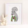 Sebastian the Squirrel | Prints by Chrysa Koukoura. Item composed of paper