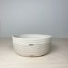Decorative cotton rope bowl with coloured thread accents | Decorative Bowl in Decorative Objects by Crafting the Harvest. Item made of cotton works with boho & country & farmhouse style