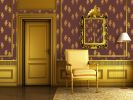 The Godfeather | Gold on Espresso | Wallpaper in Wall Treatments by Weirdoh Birds. Item made of synthetic