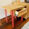 Floating Top Table | End Table in Tables by WU Design. Item composed of oak wood & steel compatible with mid century modern and contemporary style