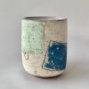 Handmade Tall Tea Cup, Yunomi with Abstract Drawings | Drinkware by cursive m ceramics. Item composed of stoneware