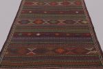 Vintage Persian Soumak Kilim, Burgundy with Vibrant Tribal | Area Rug in Rugs by Rug and Kilim