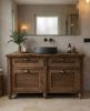 Anatolia Rustic Solid Wood Bathroom Vanity | Countertop in Furniture by ATELIER 10. Item composed of wood compatible with rustic style