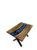 Space Blue Epoxy Resin Table - Custom Dining Table | Tables by Tinella Collection | New Mexico State Capitol in Santa Fe. Item composed of walnut in boho or minimalism style