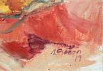 Mountain Lake | Oil And Acrylic Painting in Paintings by Simona Gocan. Item composed of canvas & synthetic