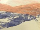 Periwinkle in Peach Abstract in Washi | Oil And Acrylic Painting in Paintings by Jan Sullivan Fowler. Item composed of paper & synthetic
