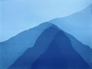 Sunrise Mountains I: 18x23" abstract cyanotype/ monotype | Photography by Christine So. Item made of cotton with paper works with boho & minimalism style